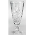 Hand Cut 24% Lead Crystal Pedestal Vase w/ Scalloped Rim (13")